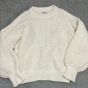 Cozy White Cable Knit Sweater